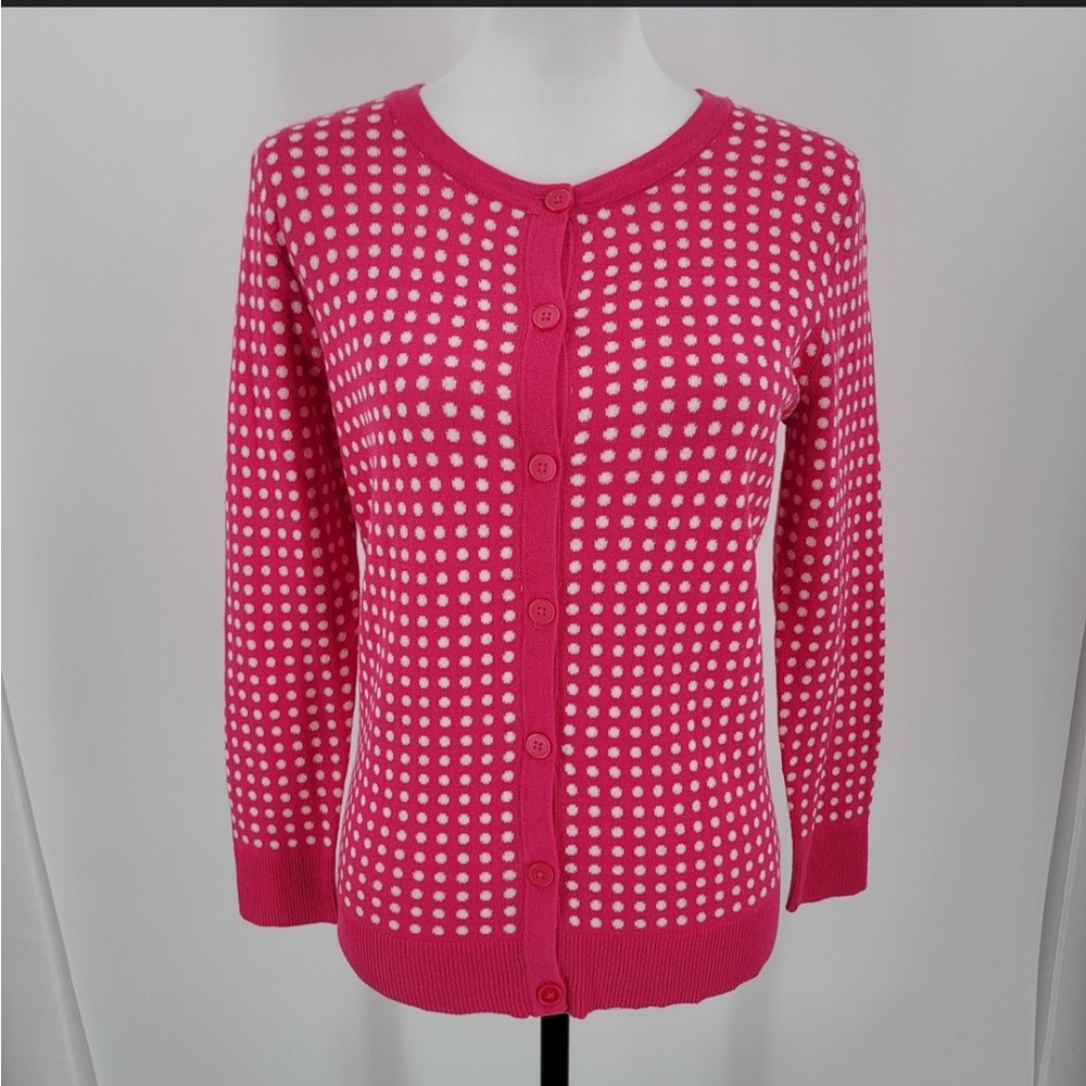 Merona Pink and White Cardigan Sweater